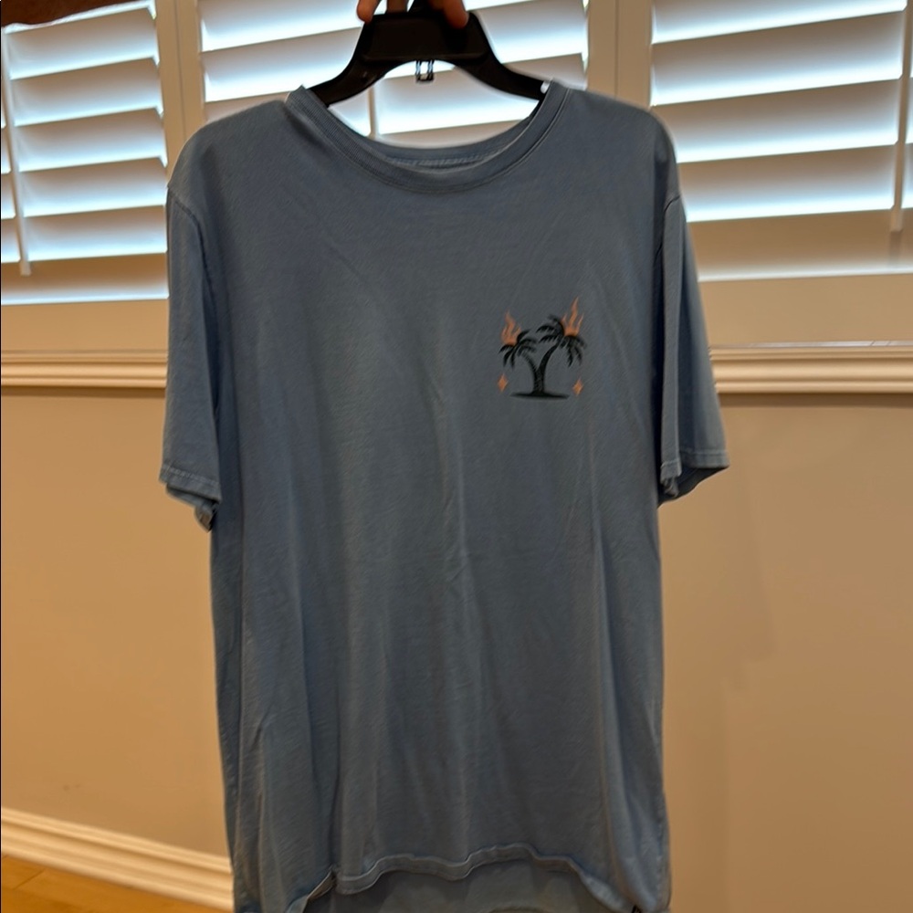 Hurley Blue Short Sleeve Tee with Palm Tree Design - Picture 1 of 3